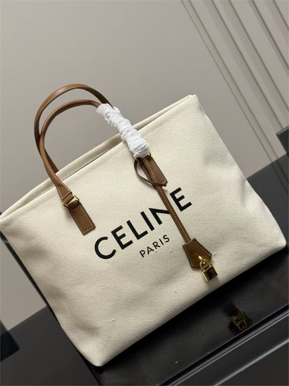 CELINE Cabas de France Canvas Tote Bag